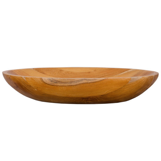 23.5 Inch x 16 Inch Teak Wood Washbasin with Drainage Hole