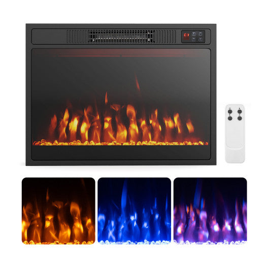 23 Inches 750W/1500W Electric Fireplace Heater with Alter Flame Color and Brightness