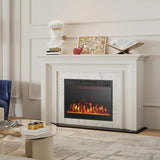 23 Inches 750W/1500W Electric Fireplace Heater with Alter Flame Color and Brightness