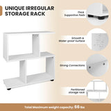 24 Inch 3-Tier Geometric Bookshelf with Thick Foot Pads-White