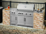 Outdoor Kitchen Signature Series 8 Piece Cabinet Set with Dual Side Burner, 3 Drawer, 1 Door, Platinum Grill and Grill Cabinet