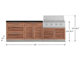 Outdoor Kitchen Stainless-Steel 5 Piece Cabinet Set with 3 Drawer, 2-Door with Drawer, Performance Grill, Grill Cabinet and Countertop