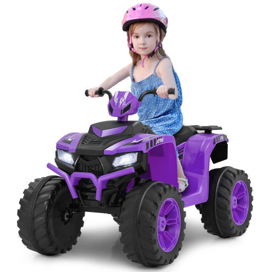 24V Kids Ride-On Electric ATV with Wireless Connection for Toddlers 3-8 Years Old-Purple