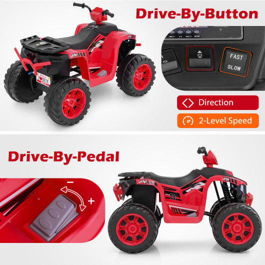 24V Kids Ride-On Electric ATV with Wireless Connection for Toddlers 3-8 Years Old-Red