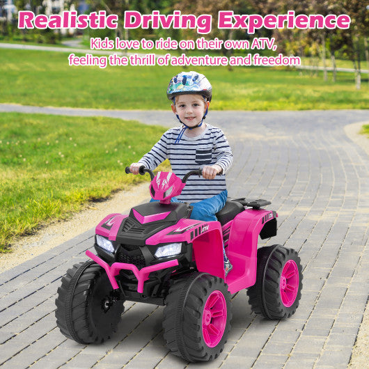 24V Kids Ride-On Electric ATV with Wireless Connection for Toddlers 3-8 Years Old-Pink