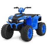 24V Kids Ride-On Electric ATV with Wireless Connection for Toddlers 3-8 Years Old-Blue