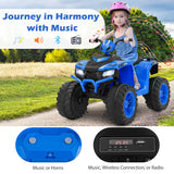 24V Kids Ride-On Electric ATV with Wireless Connection for Toddlers 3-8 Years Old-Blue