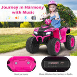 24V Kids Ride-On Electric ATV with Wireless Connection for Toddlers 3-8 Years Old-Pink