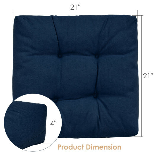 21 Inch x 21 Inch Patio Chair Seat Cushion Pads for Indoor and Outdoor-Navy