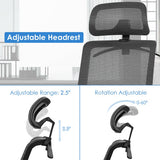 Height Adjustable Ergonomic High Back Mesh Office Chair with Hange-Gray