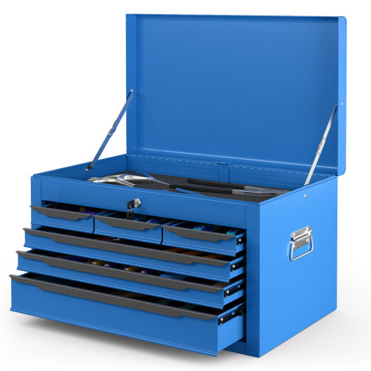 24 Inch Tool Chest Case with 6 Drawers and Top Storage for Garage Repair Shop & Warehouse-Blue