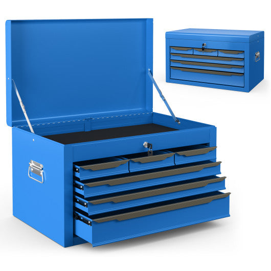 24 Inch Tool Chest Case with 6 Drawers and Top Storage for Garage Repair Shop & Warehouse-Blue