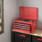 24 Inch Tool Chest Case with 6 Drawers and Top Storage for Garage Repair Shop & Warehouse-Red