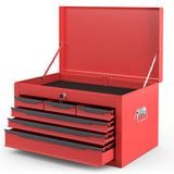 24 Inch Tool Chest Case with 6 Drawers and Top Storage for Garage Repair Shop & Warehouse-Red