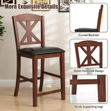 24 Inch Upholstered Dining Chair with Hollowed High Backrest Set of 2-Brown