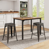 24 Inch Set of 4 Tolix Style Counter Height Barstool Stackable Chair-Gun