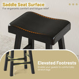 24 Inches Counter Height Stools Set of 2 with Footrest for Restaurant Cafe Pub-Black