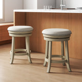 24/26 Inches Swivel Bar Stools Set of 2 wth Wooden Frame-24 inches