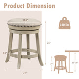 24/26 Inches Swivel Bar Stools Set of 2 wth Wooden Frame-24 inches