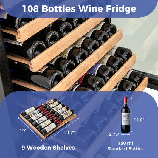 24 Inch Wine and Beverage Refrigerator with Independent Temperature Control-Sliver
