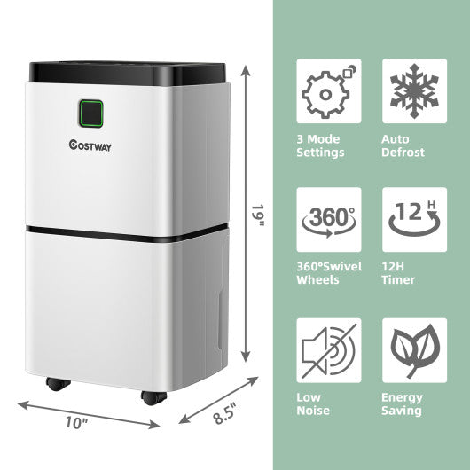 30 Pints 1500 Sq. ft Dehumidifier for Medium to Large Room with Indicator
