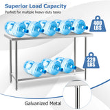 24 x 60 Inches Stainless Steel Kitchen Prep Work Table with Adjustable Undershelf