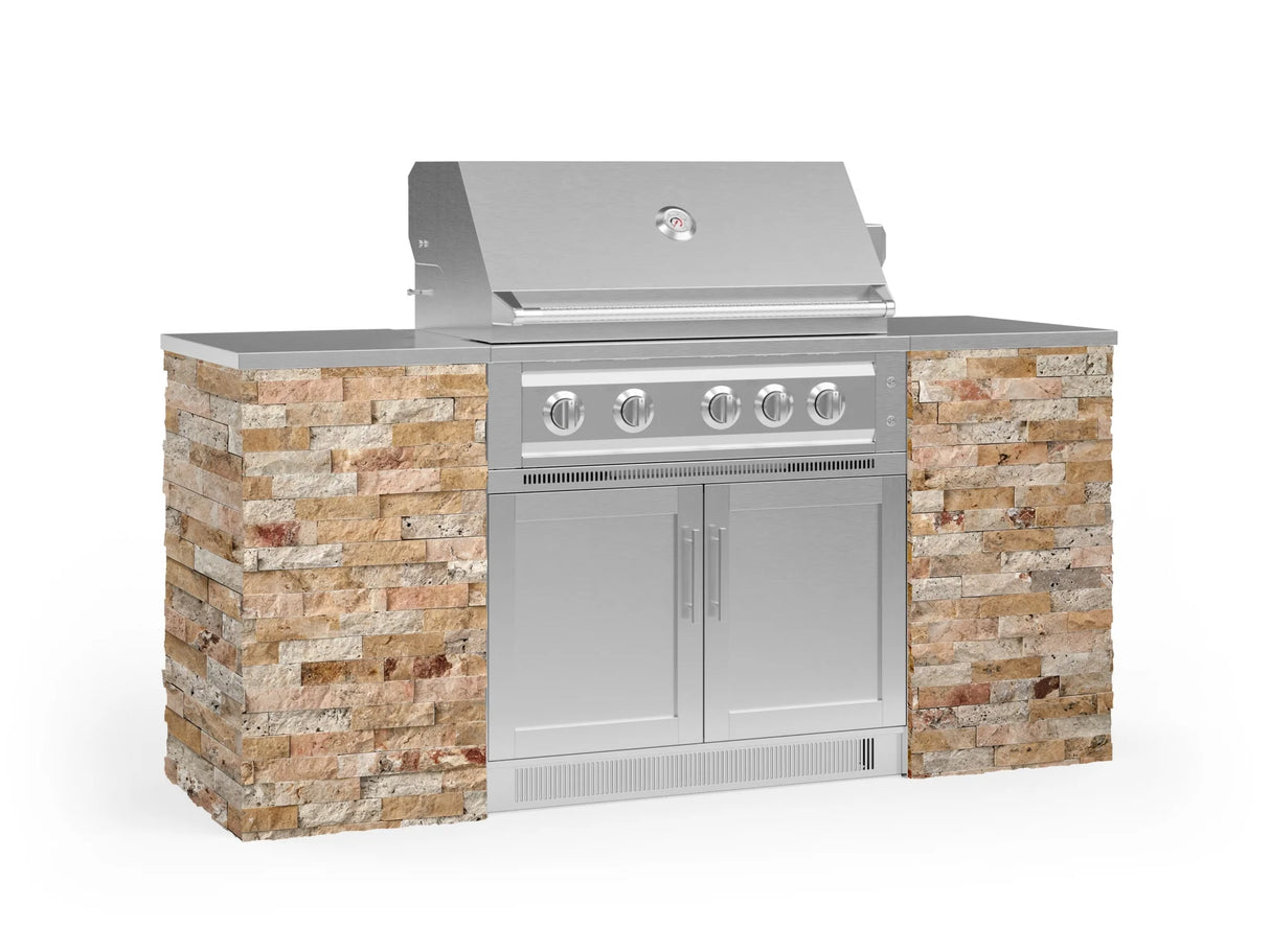 Outdoor Kitchen Signature Series 6 Piece Cabinet Set with Platinum Grill and Grill Cabinet