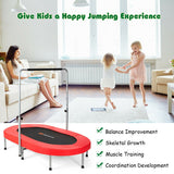 2-Person Foldable Mini Kids Fitness Rebounder Trampoline-Red