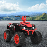 12V Kids Ride on ATV with LED Lights and Treaded Tires and LED lights-Red