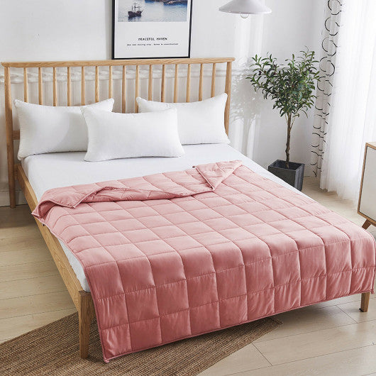 20 lbs 60" x 80" Heavy Weighted Soft Breathable Blanket with Natural Bamboo Fabric -Pink