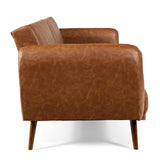 3 Seat Convertible Sofa Bed with Adjustable Backrest for Living Room-Brown