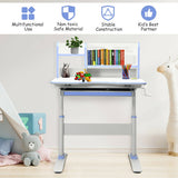 Kids Multifunctional Writing Desk with Tilt Desktop and Book Shelf-Blue