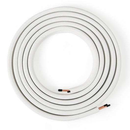 25 Feet Mini Split Line Set with 1/4 Inch and 3/8 Inch O.D. Copper Pipes Tubing