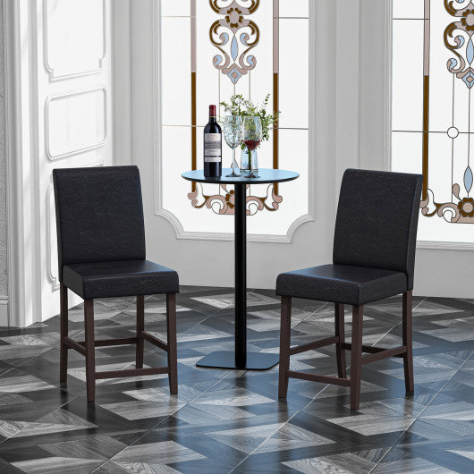 25 Inch Counter Height Set of 2 Bar Stools-Black