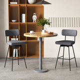 29 Inch Counter Height Upholstered Swivel Bar Stool Set of 2-Gray