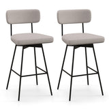 29 Inch Counter Height Upholstered Swivel Bar Stool Set of 2-beige