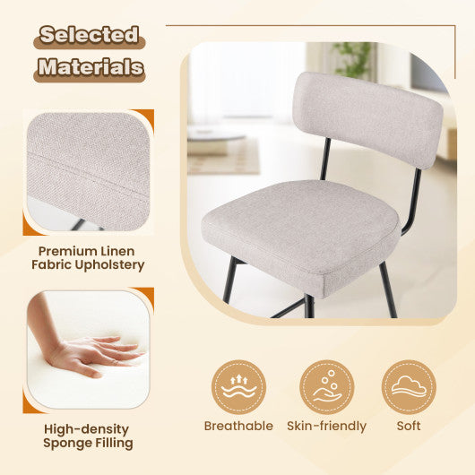 29 Inch Counter Height Upholstered Swivel Bar Stool Set of 2-beige