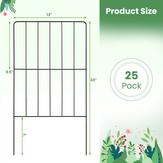 25 Pack Rustproof Decorative Garden Fence Set for Dog Flower bed