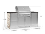 Outdoor Kitchen Signature Series 6 Piece Cabinet Set with Platinum Grill, 3 Drawer, 1 Door and Grill Cabinet