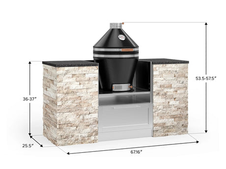 Outdoor Kitchen Signature Series 6 Piece Cabinet Set with Kamado Cabinet with Kamado