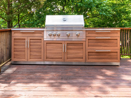 Outdoor Kitchen Stainless Steel 5 Piece Cabinet Set with 2-Door, Bar, Grill and Corner Cabinets