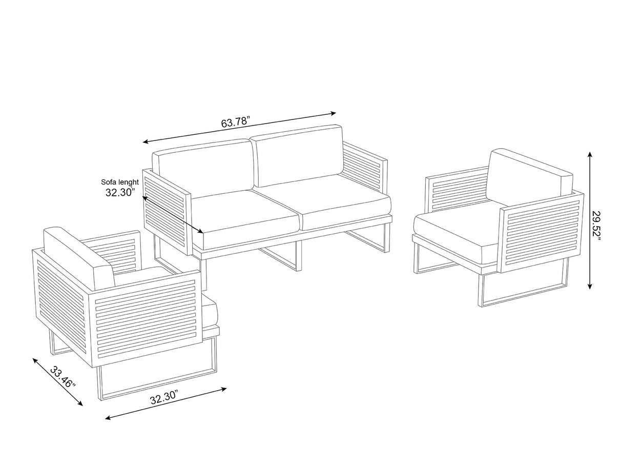 Monterey 4 Seater Chat Set