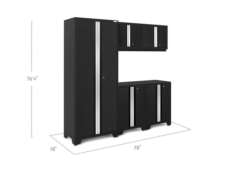 Bold Series 5 Piece Cabinet Set with Base, Wall Cabinets and 30 In. Locker