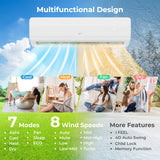 27000 BTU 3 Zone 19 SEER2 Mini Split AC with Heat Pump-9K + 12K + 12K