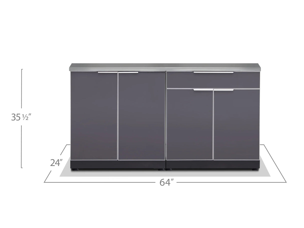 Outdoor Kitchen Aluminum 2 Piece Cabinet Set