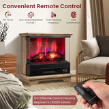 27 Inch Freestanding Fireplace with Remote Control-Brown