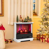 27 Inch Freestanding Fireplace with Remote Control-White