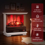 27 Inch Freestanding Fireplace with Remote Control-White