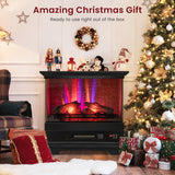 27 Inch Freestanding Fireplace with Remote Control-Black