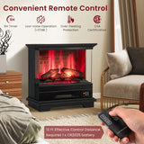 27 Inch Freestanding Fireplace with Remote Control-Black